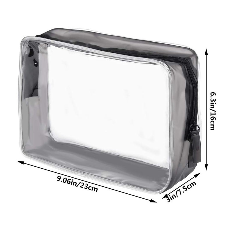 Wobe 5 Packs Clear Cosmetics Bag TSA Approved  PVC Zippered Toiletry Carry Pouch Portable Makeup Bag for Vacation Travel  Bathroom and Organizing Waterproof Makeup Vinyl Case (Large  Transparent) - Image 2
